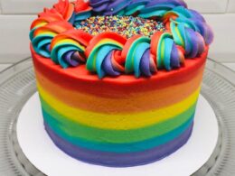 How to decorate rainbow cake