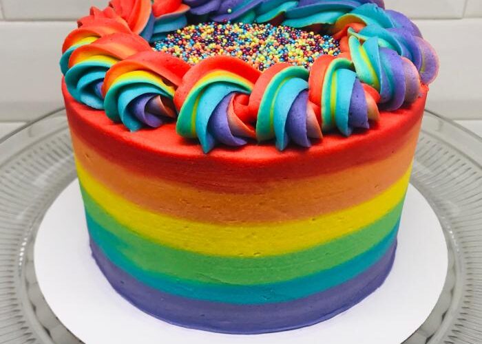 How to decorate rainbow cake