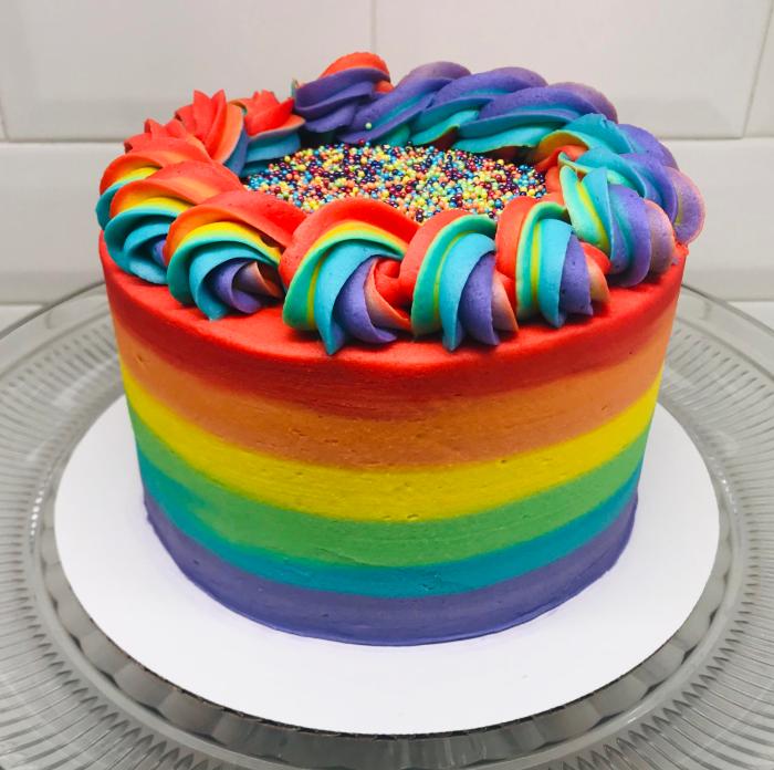 How to decorate rainbow cake