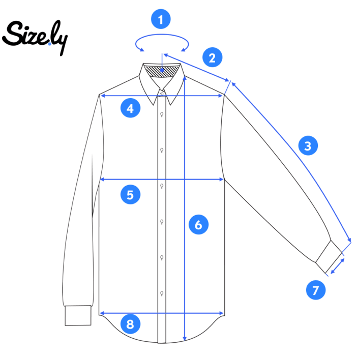 Mens dress shirt measurements guide