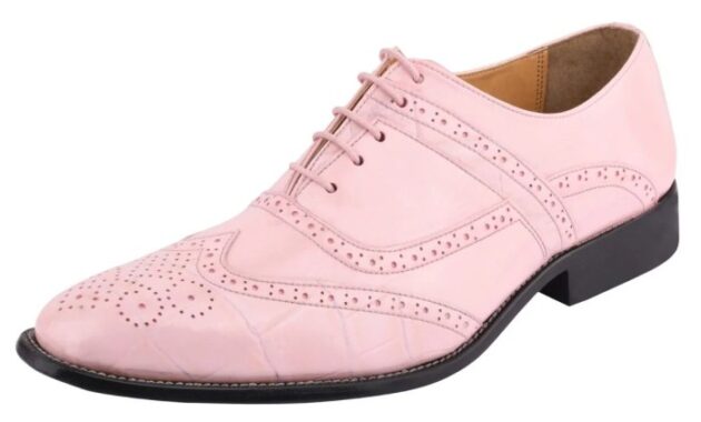 Mens Pink Sparkly Dress Shoes Stand Out in Style with a Pop of Color!