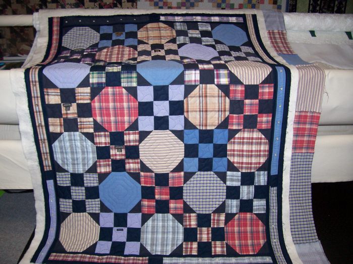 Quilt patterns made from men's dress shirts