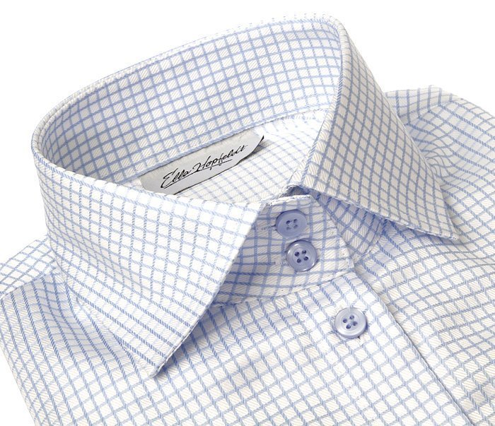 Men's blue checkered dress shirt