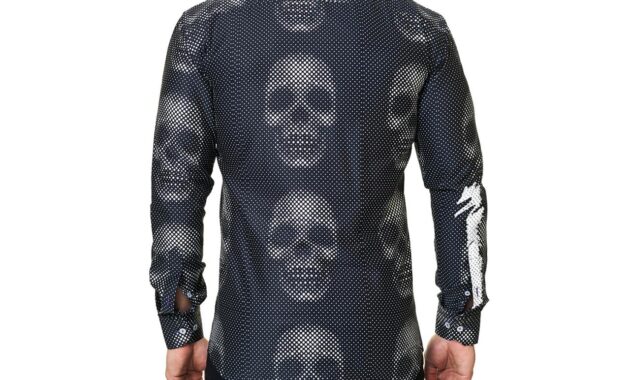 Mens Skull Dress Shirt Edgy Fashion Statement for Men