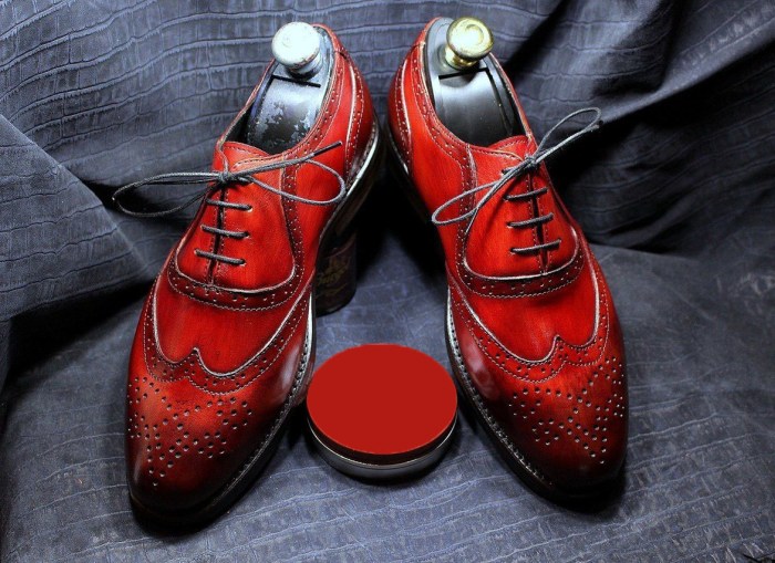 Wine colored men's dress shoes