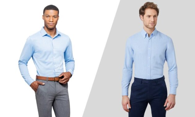 Blue dress shirt mens outfit Stylish and versatile attire for men