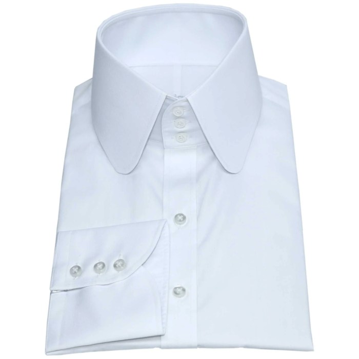 Collar shirt high dress white button mens down slim fit