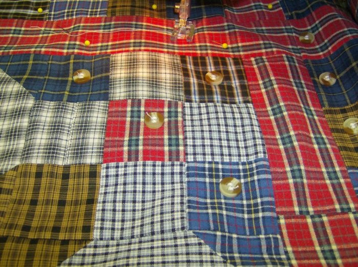 Quilt patterns made from men's dress shirts